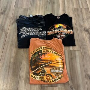 Harley Davidson Mens T-Shirt Lot 3 Casual Graphics 2XL
